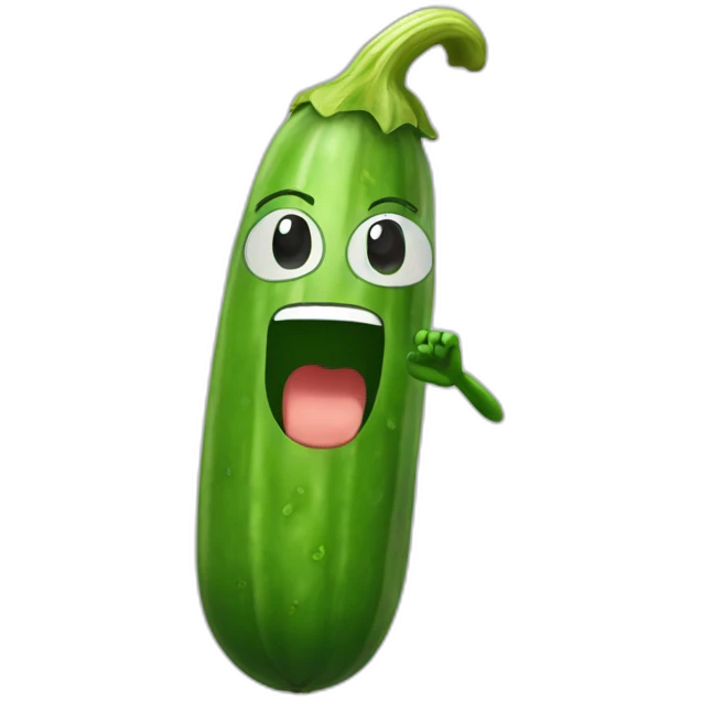 A cocumber doing a dab emoji