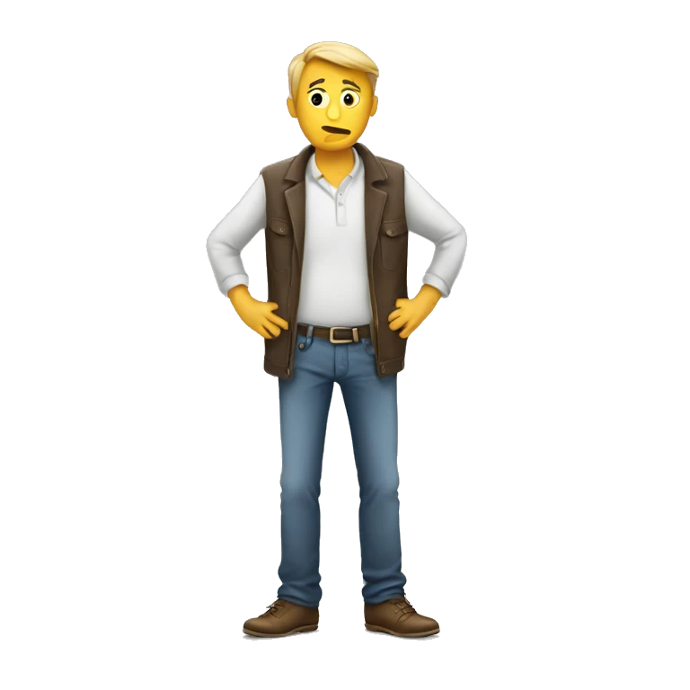 person with empty pockets and no money emoji