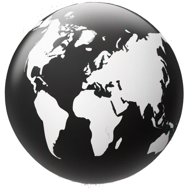 Black and white globe  emoji