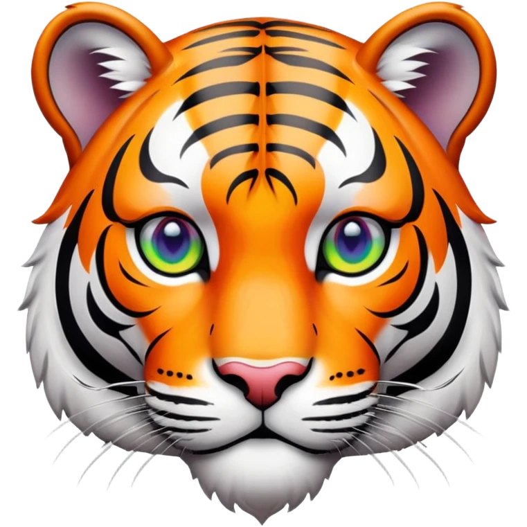 Tiger with rainbow eyes emoji