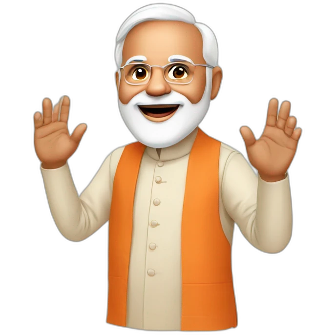 narendra modi saying hi emoji