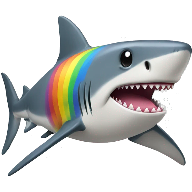 Shark with rainbow pullover emoji