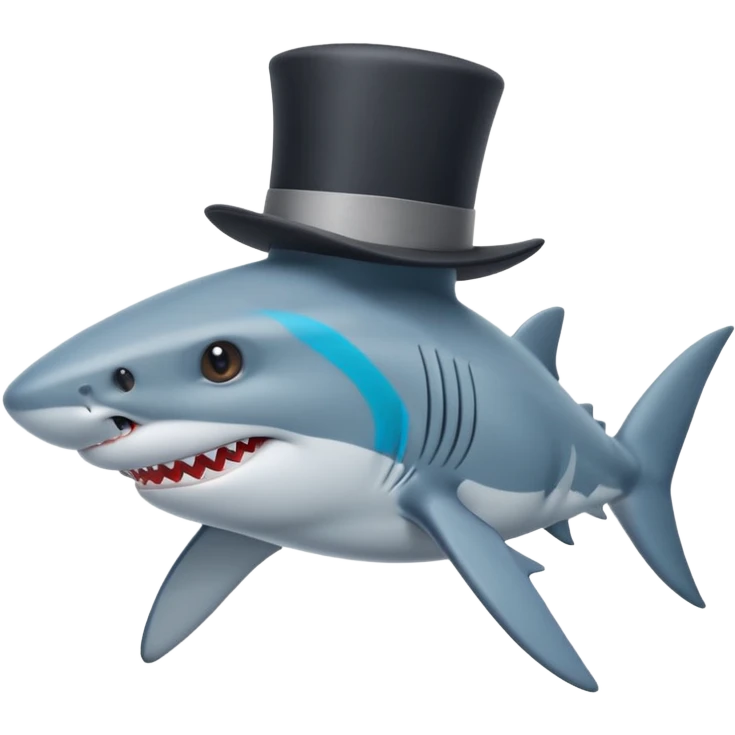Shark with a top hat emoji