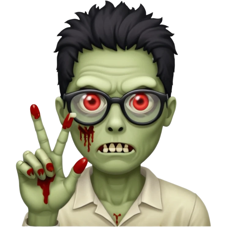 Zombie with finger coils and black glasses  emoji