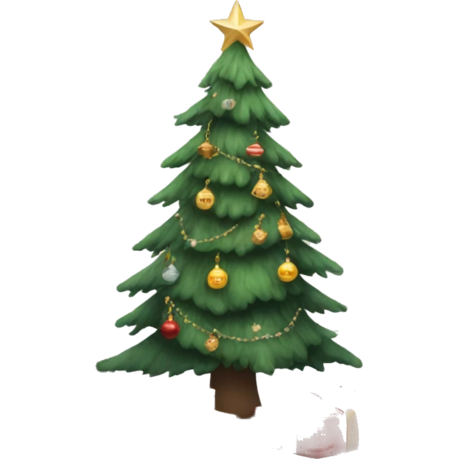 cozy christmas tree with Scandinavian inspired decorations emoji