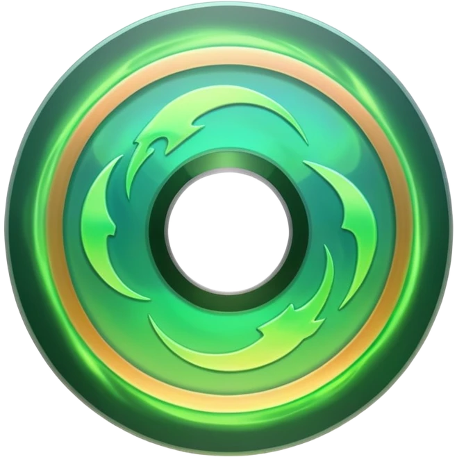 A minimalist CD disc with subtle green flames, glowing effect emoji