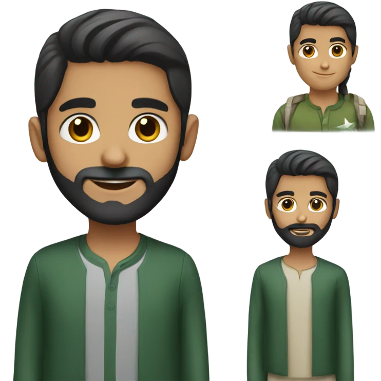 Pakistani couple boy has a beard  emoji