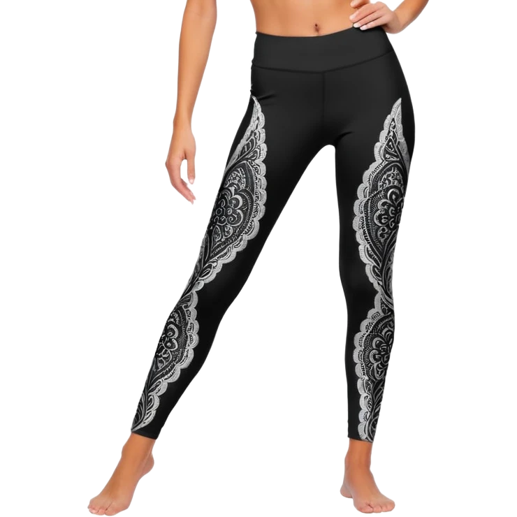 an aesthetic sophisticated legging/stocking/tight with lace pattern  emoji