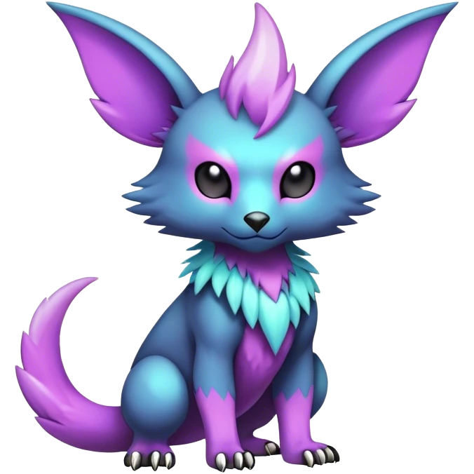 cool colorful dark pastel edgy fantasy animal hybrid Fakemon full body emoji