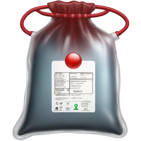 bag for transfusing red dark liquid  emoji
