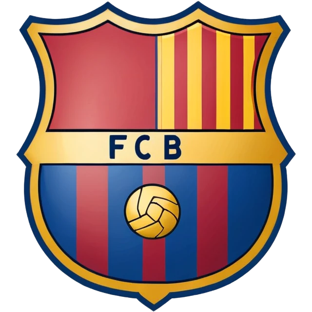 FC Barcelona logo, shield with blue and red stripes, football club emblem emoji