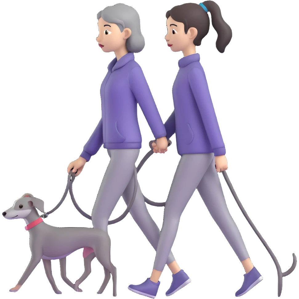 Beautiful Asian girl walking a completely solid grey Italian greyhound with a grey nose, no white markings anywhere, no white on the nose, pure grey dog emoji