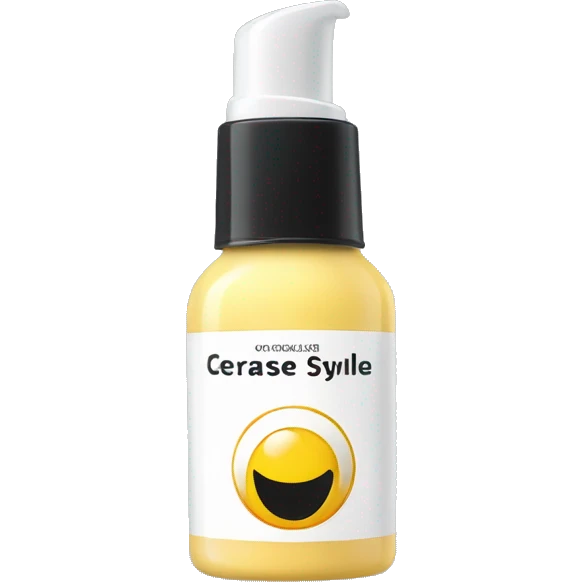 eye cream bottle with label cerrase style emoji