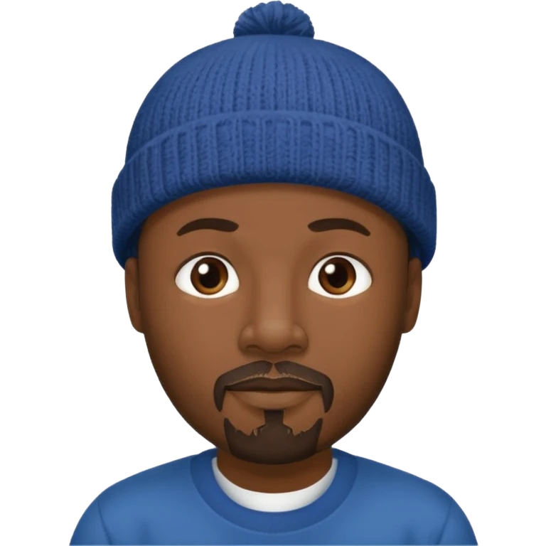 Middle-aged black man, goatee, wearing beanie emoji