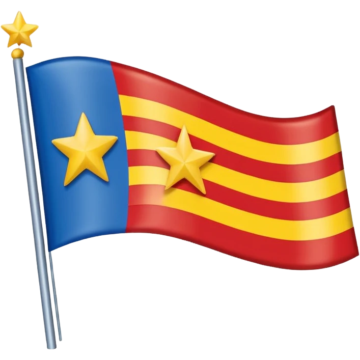 Make an a flag that is red blue red it’s a yellow star in the middle no stick  emoji