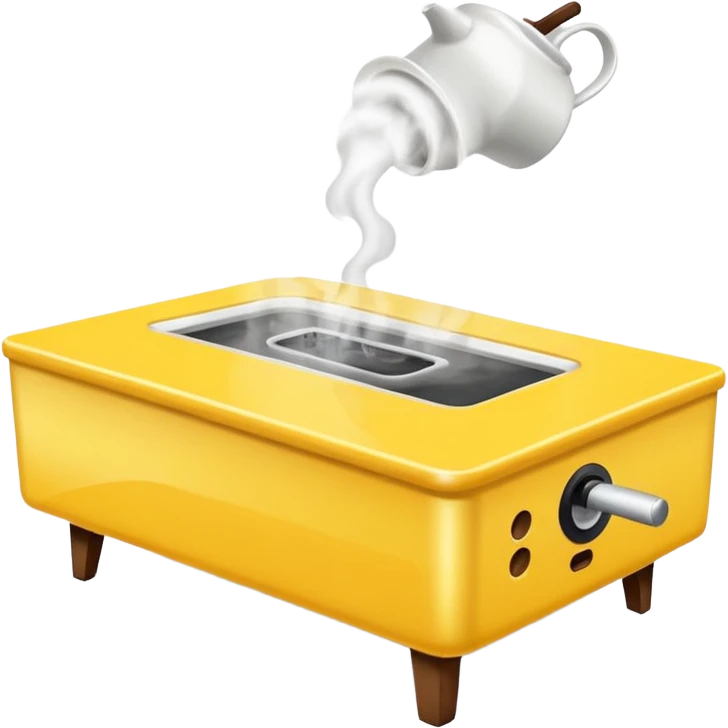 yellow coffe table, coffee on top
 emoji