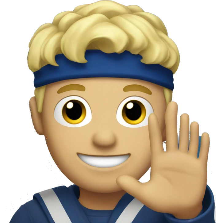 Male with blonde hair waving hand to say hello with a Scotland flag in the background  emoji