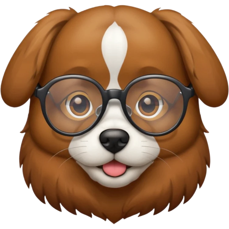 Dog with hair and glasses emoji