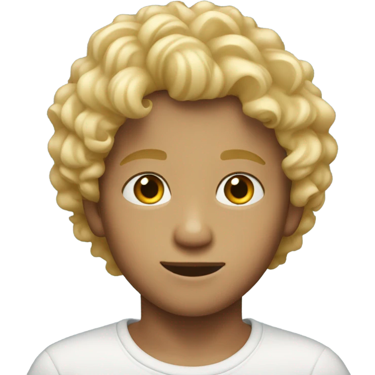 young boy with blond curly hair  emoji