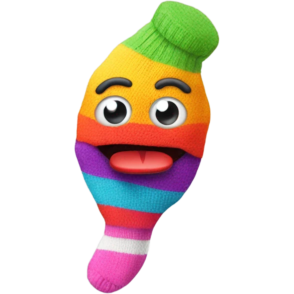 Cute colorful sock puppet emoji