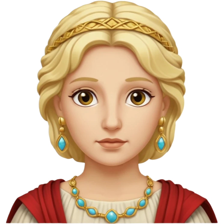 Ancient Roman woman with earrings and blonde hair emoji