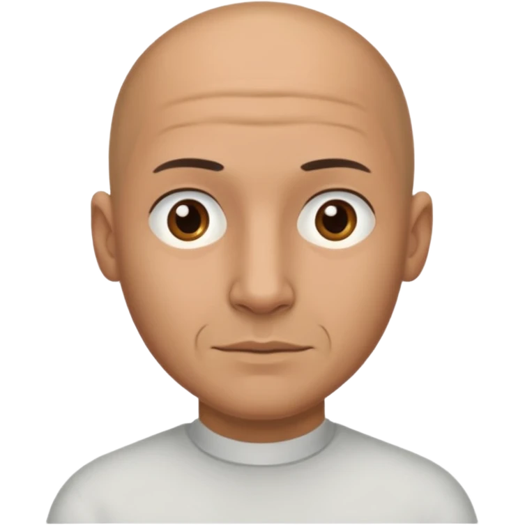 Male half bald without jewerly with a little more of hair emoji