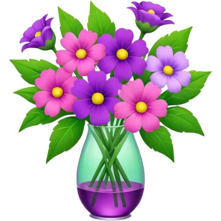 Bouquet of pink, purple, and green flowers emoji