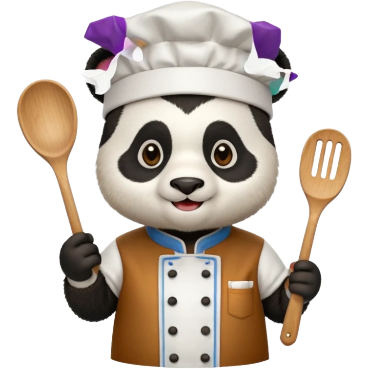 chef panda colorful chef costume emoji