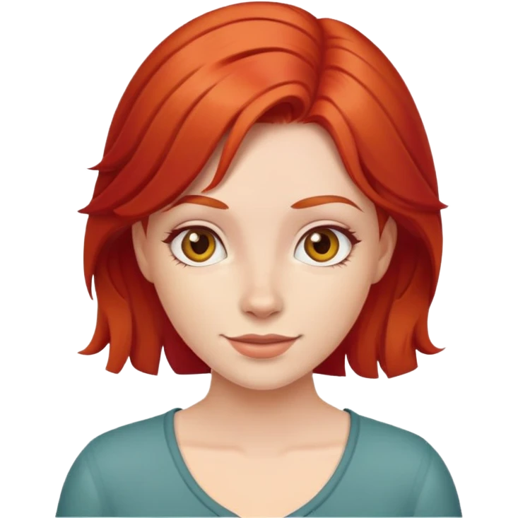 Friendly female character with red hair emoji