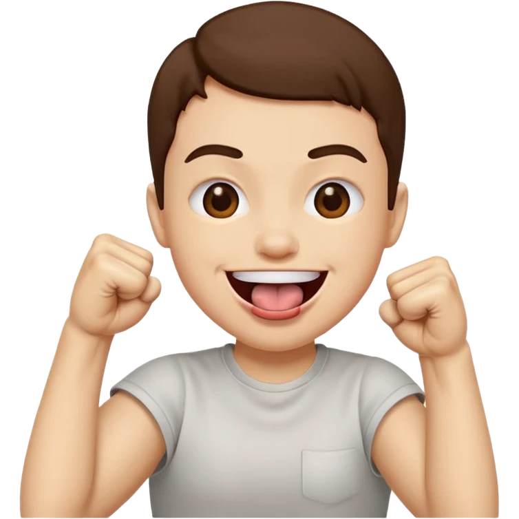 Tongue out face with two fists together emoji
