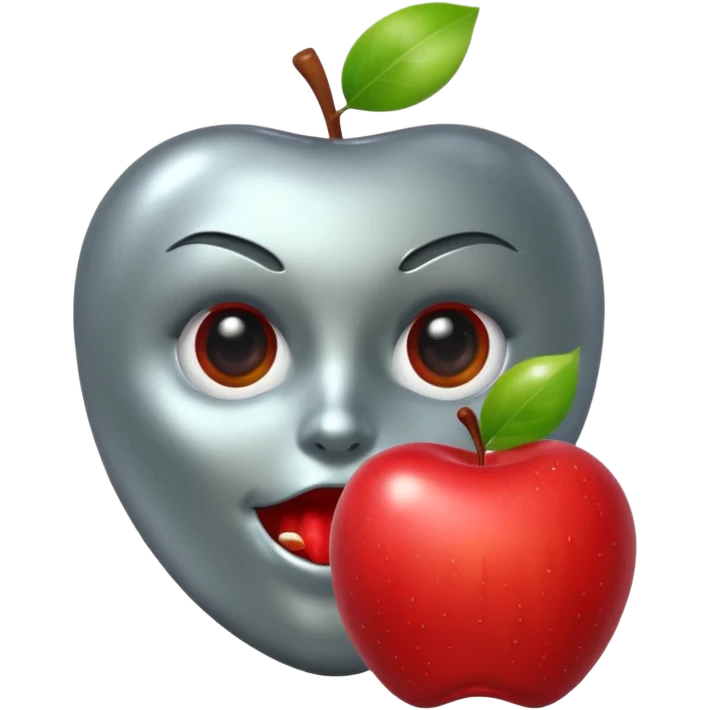 android eating apple emoji