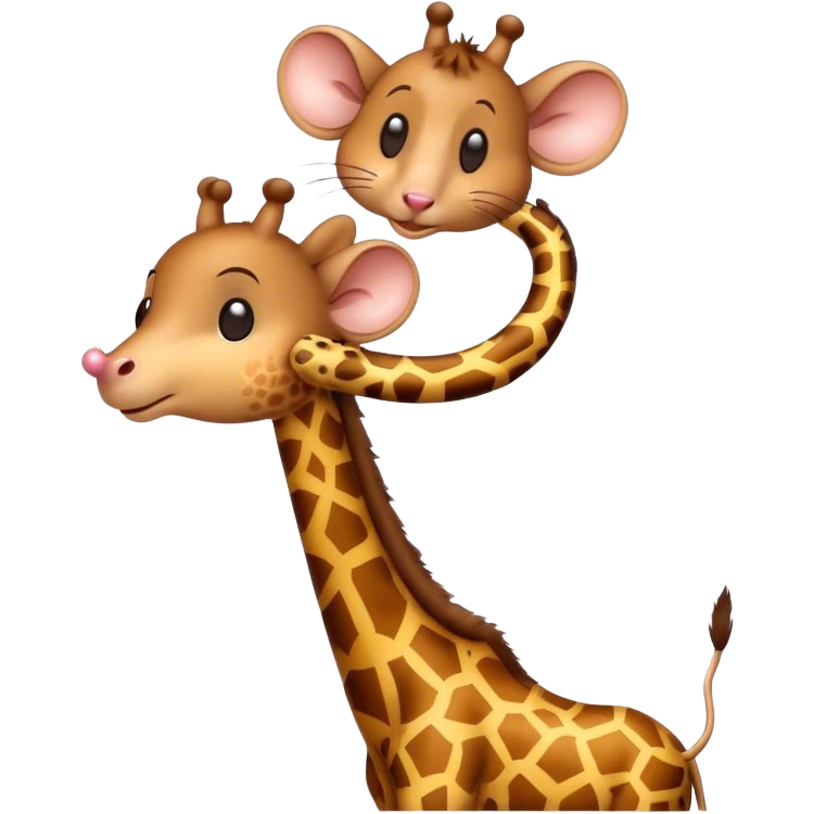 Mouse on a giraffe  emoji