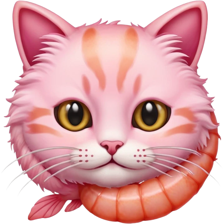 Shrimp with cat head emoji
