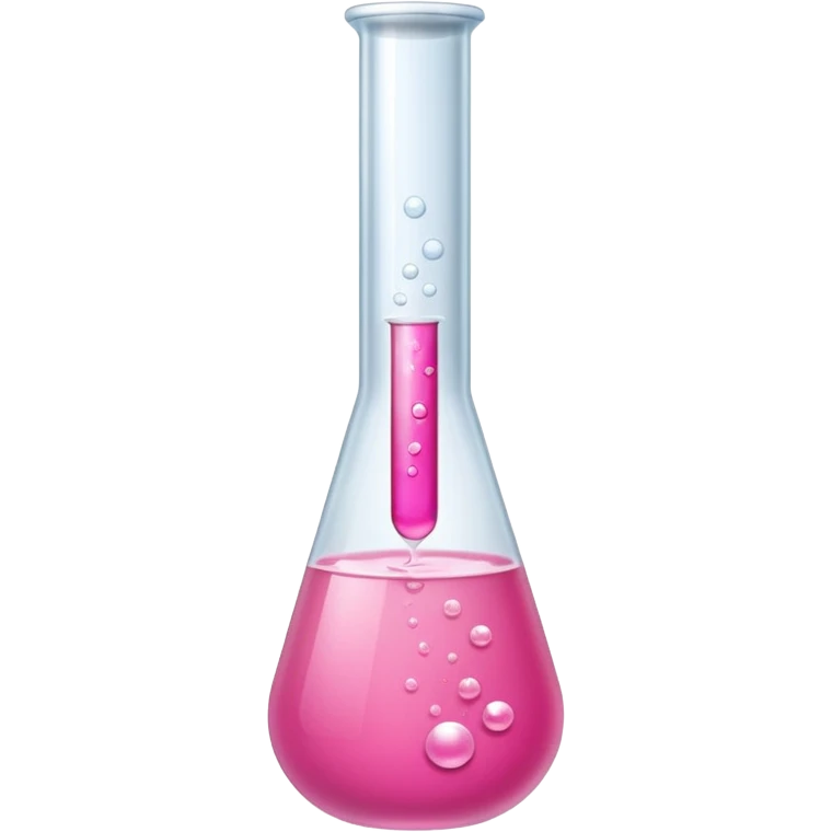 pink liquid in test tube simple bubbling tilted emoji