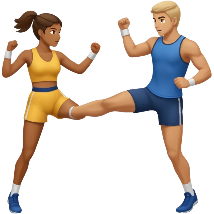 Women kicks a man emoji