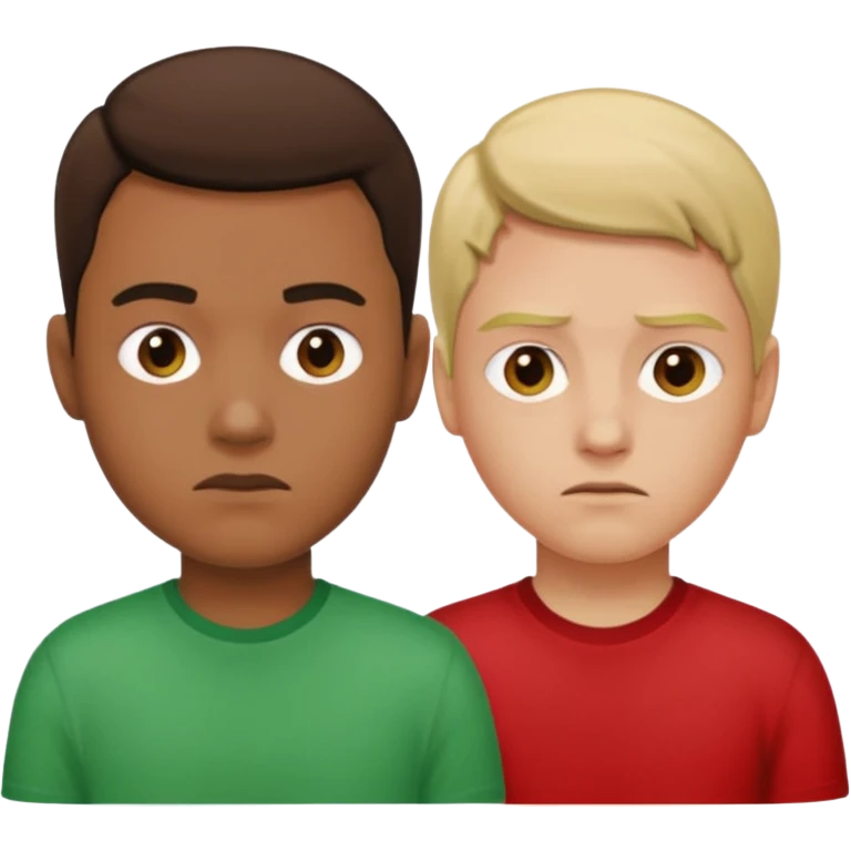  Indifference - 2 people with one facing right and the other facing left. Both look uninterested emoji