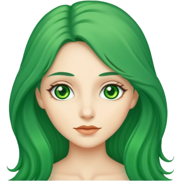 long green haired woman emoji