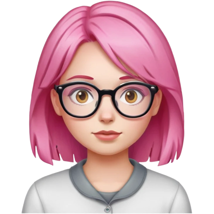 Pink hair girl with glasses  emoji