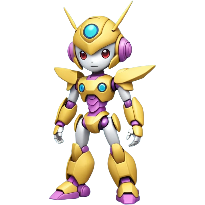 tiny cyber kawaii anime-styled Fakémon-Medabot full body emoji