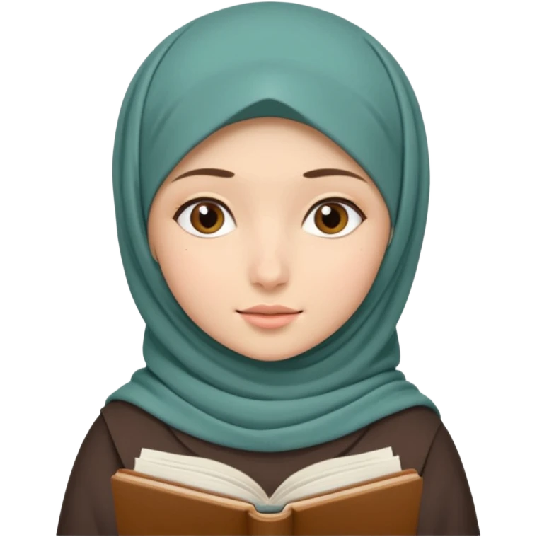 فتاة محجبه تدرس  emoji