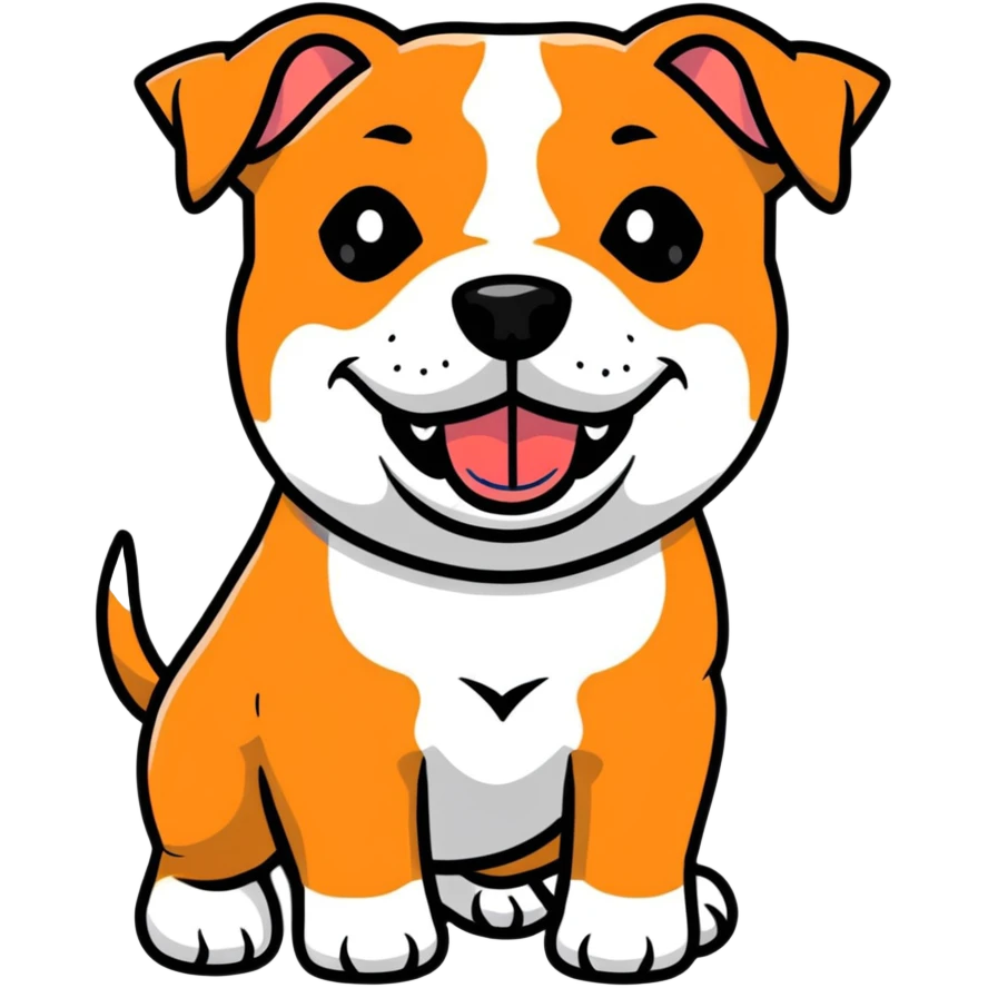 cute Staffordshire Bull Terrier dog with happy expression and strong body emoji
