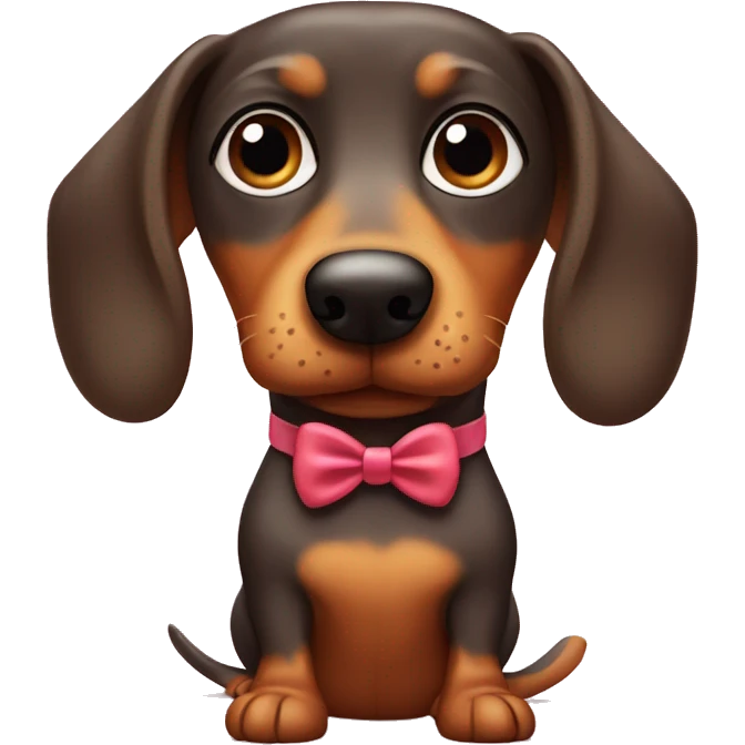 wiener dog with a little bow  emoji