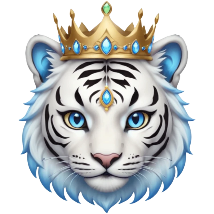 ESO Female white/black tiger khajiit leader of the umbral rose, glowing blue eyes, glowing blue 'third eye' gem, something symbolizing leadership ruling  emoji