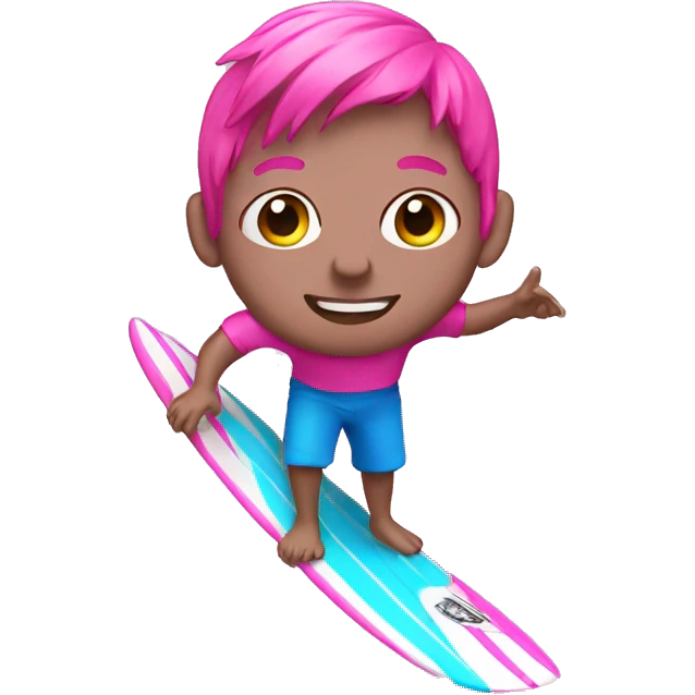 Pink surfer emoji