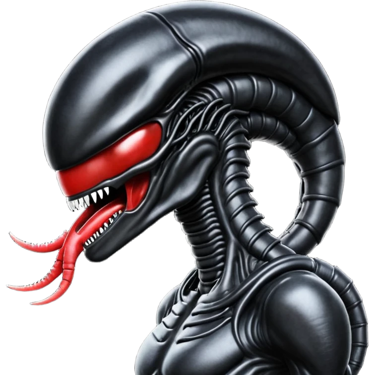 black xenomorph from movie alien emoji