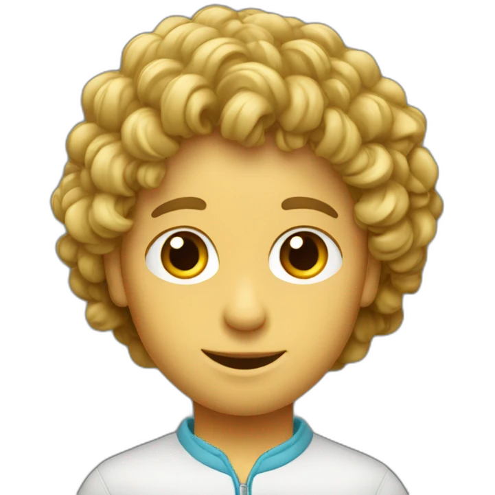 Un garcon de 12 avec des cheveux bouclé emoji