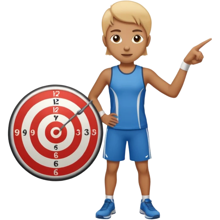 persona apuntando a dianas deporte emoji