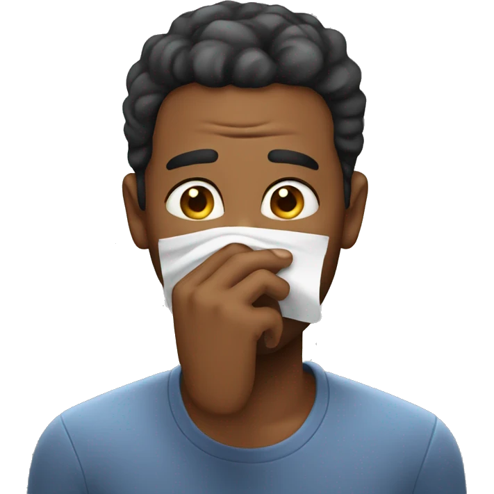 man covering nose smell bad emoji