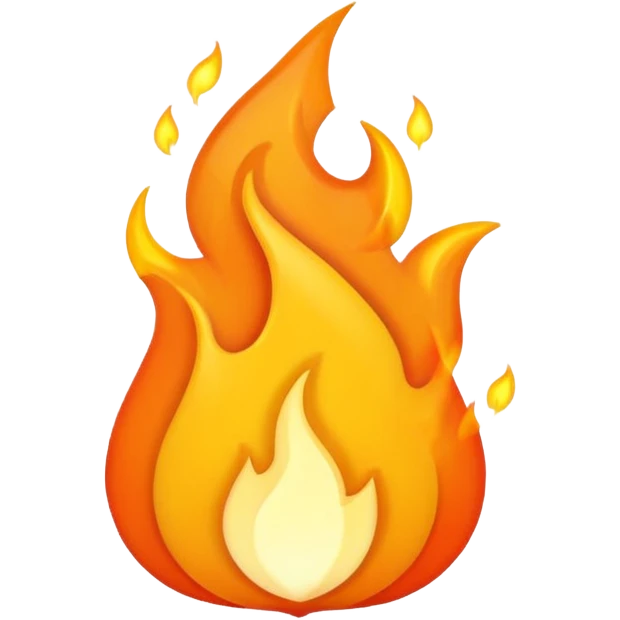 Flame illustrated in a playful and vibrant style, representing the fun and exciting aspects of the app firecrawl emoji