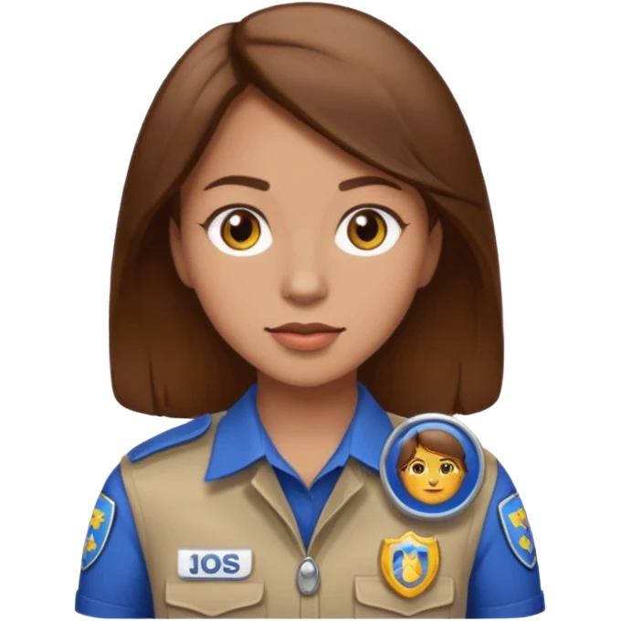Brown hair brown eyes light skin female journalist emoji